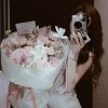 luxury pink white birthday flower bouquet elegant design for women premium style